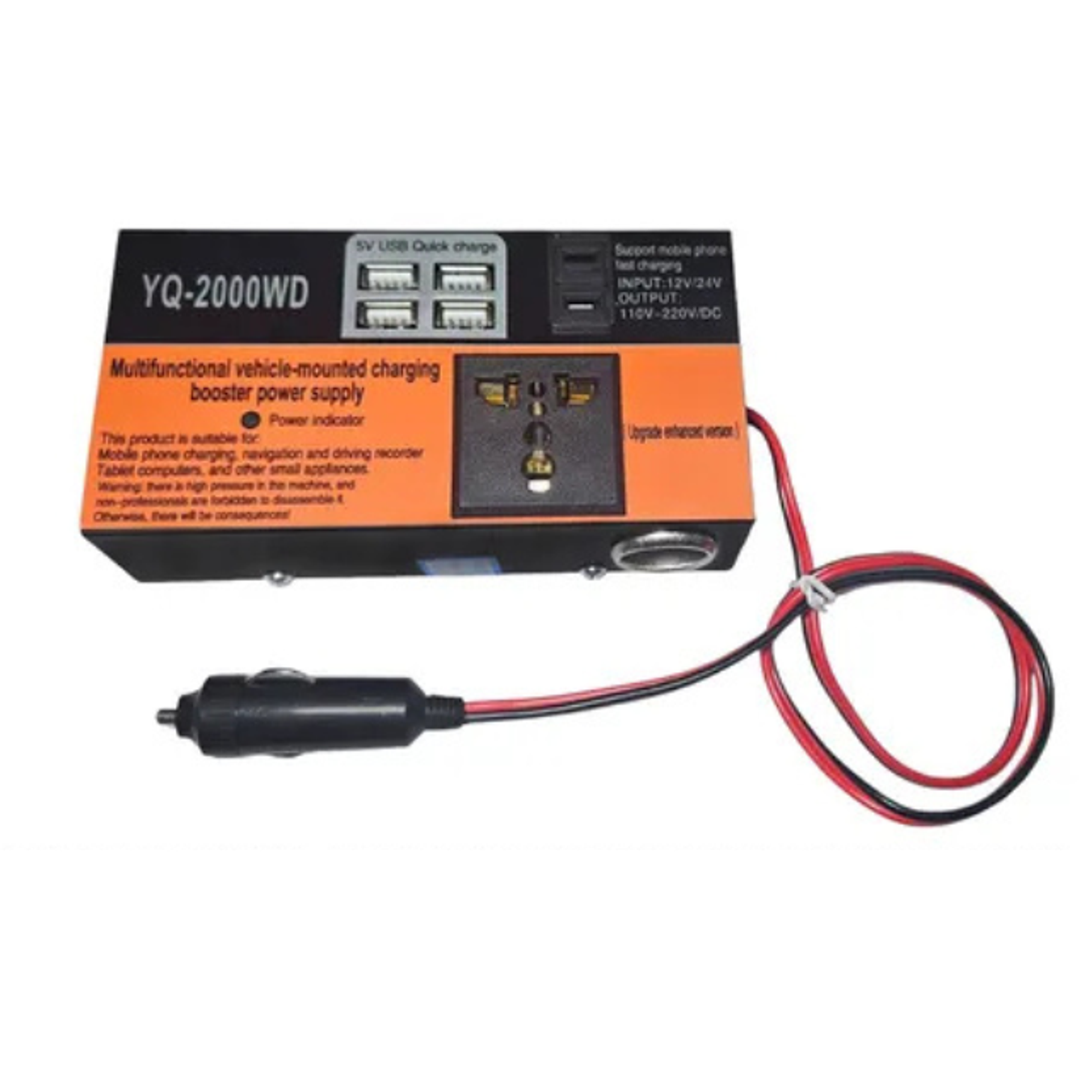 Inversor De Voltaje Auto Convertidor Corriente 200w 12v-220v 1