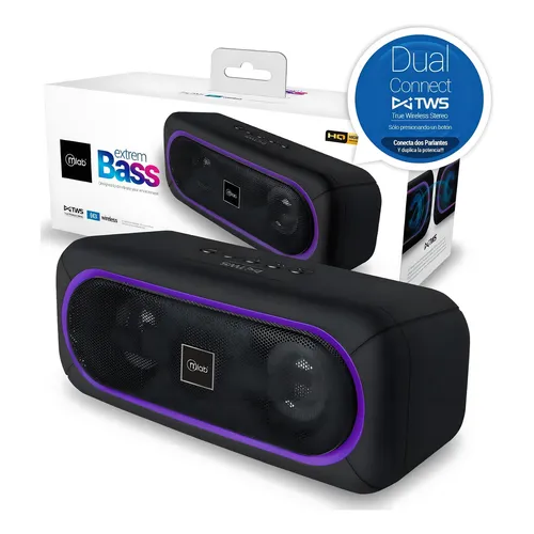 Parlante Bluetooth Mlab Extrem Bass Tws 8907 Black 5