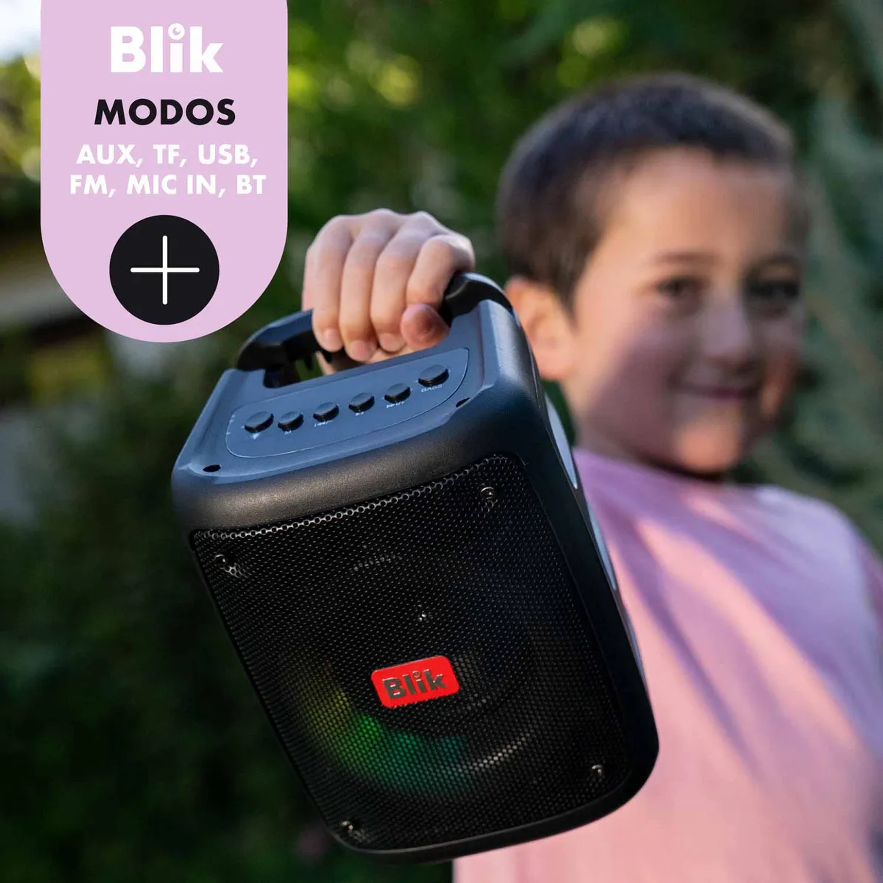 Parlante Karaoke Blik Voice Bluetooth Con Micrófono Color Negro 7