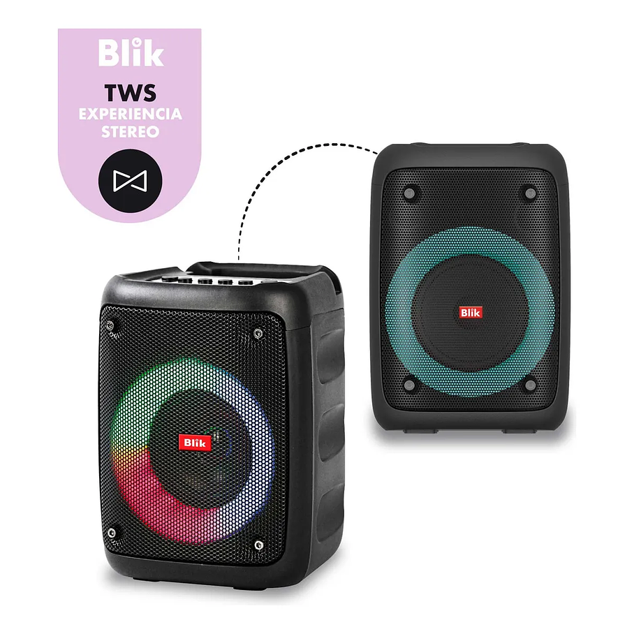 Parlante Karaoke Blik Voice Bluetooth Con Micrófono Color Negro 2