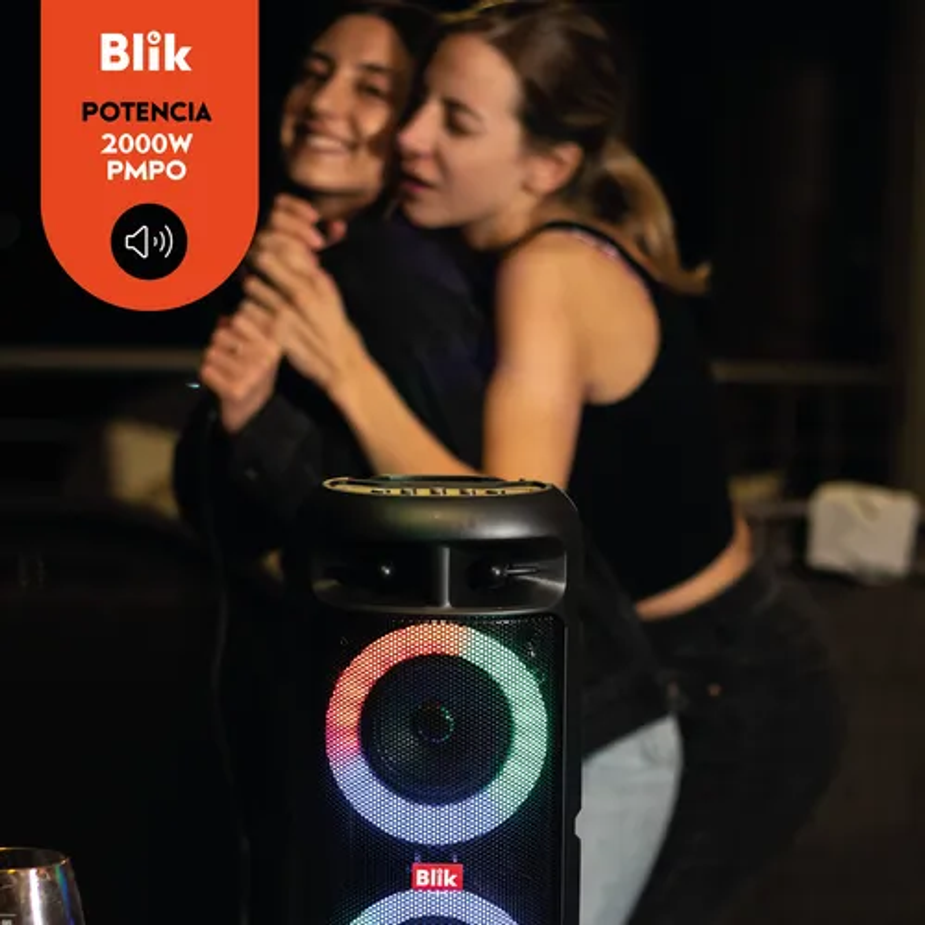 Parlante Karaoke Blik Upsound3 Bluetooth Con Micrófono Color Negro 5