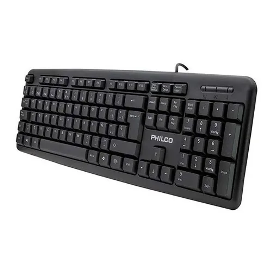 Teclado Usb Philco Estandar Español Color del teclado Negro Slim 1