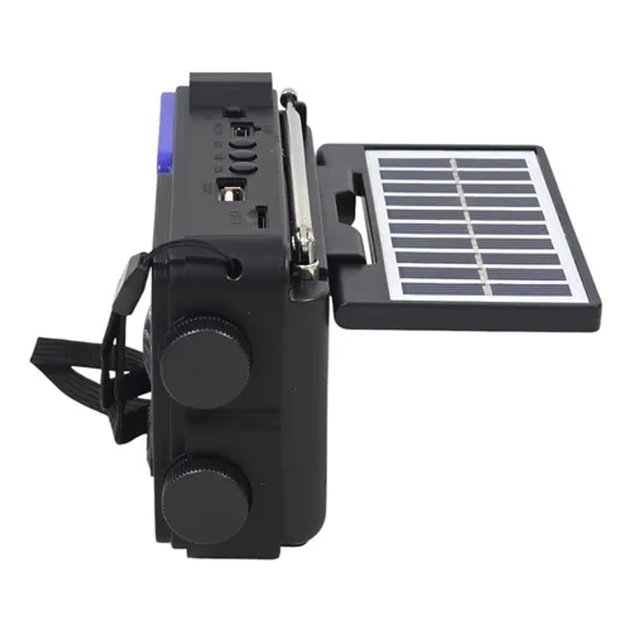 Mini Radio Solar Recargable Tecnolab Tl653 Usb/sd 8 Bandas Color Negro Con Morado 3