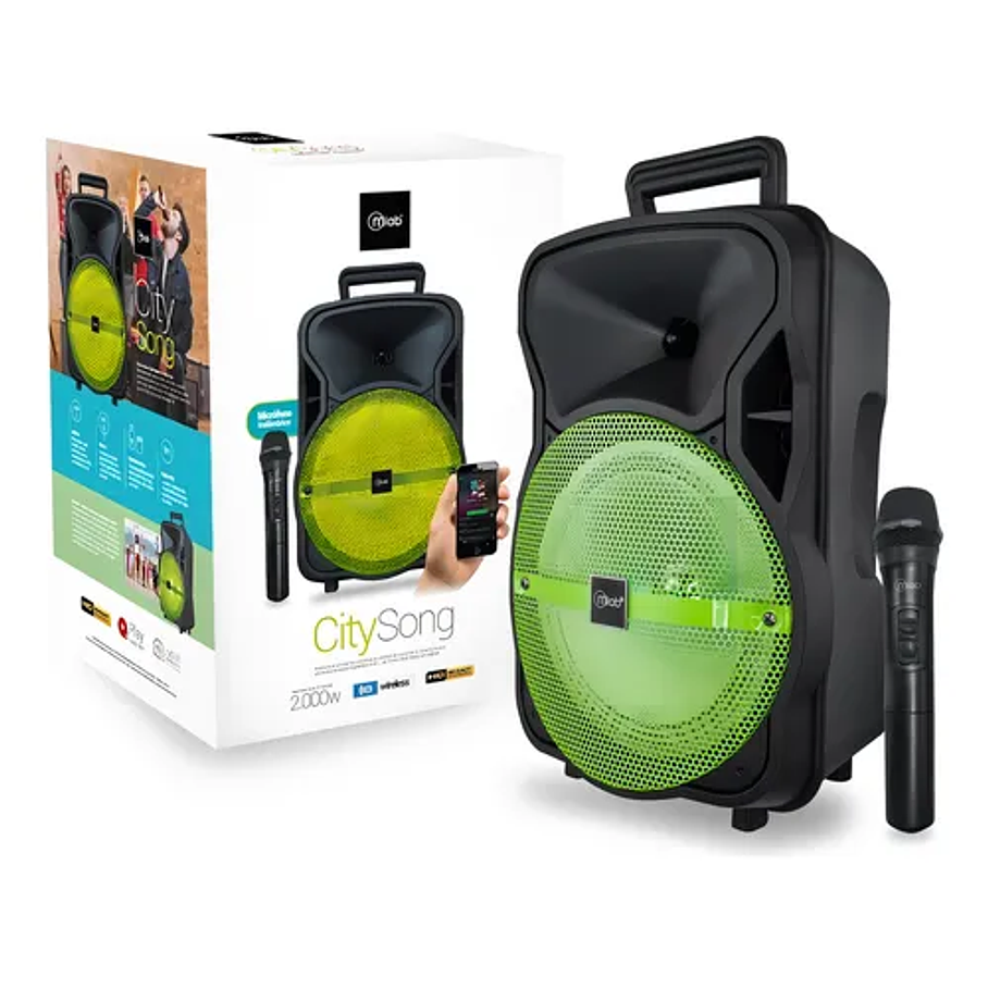 Parlante Karaoke Bluetooth Mlab City Song Microfono Luces 2