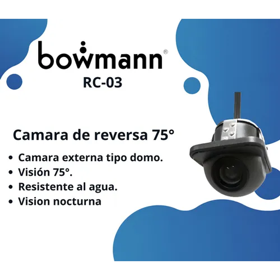 Camara De Reversa 75° Bowmann Vision Nocturna Domo Rc-03 5