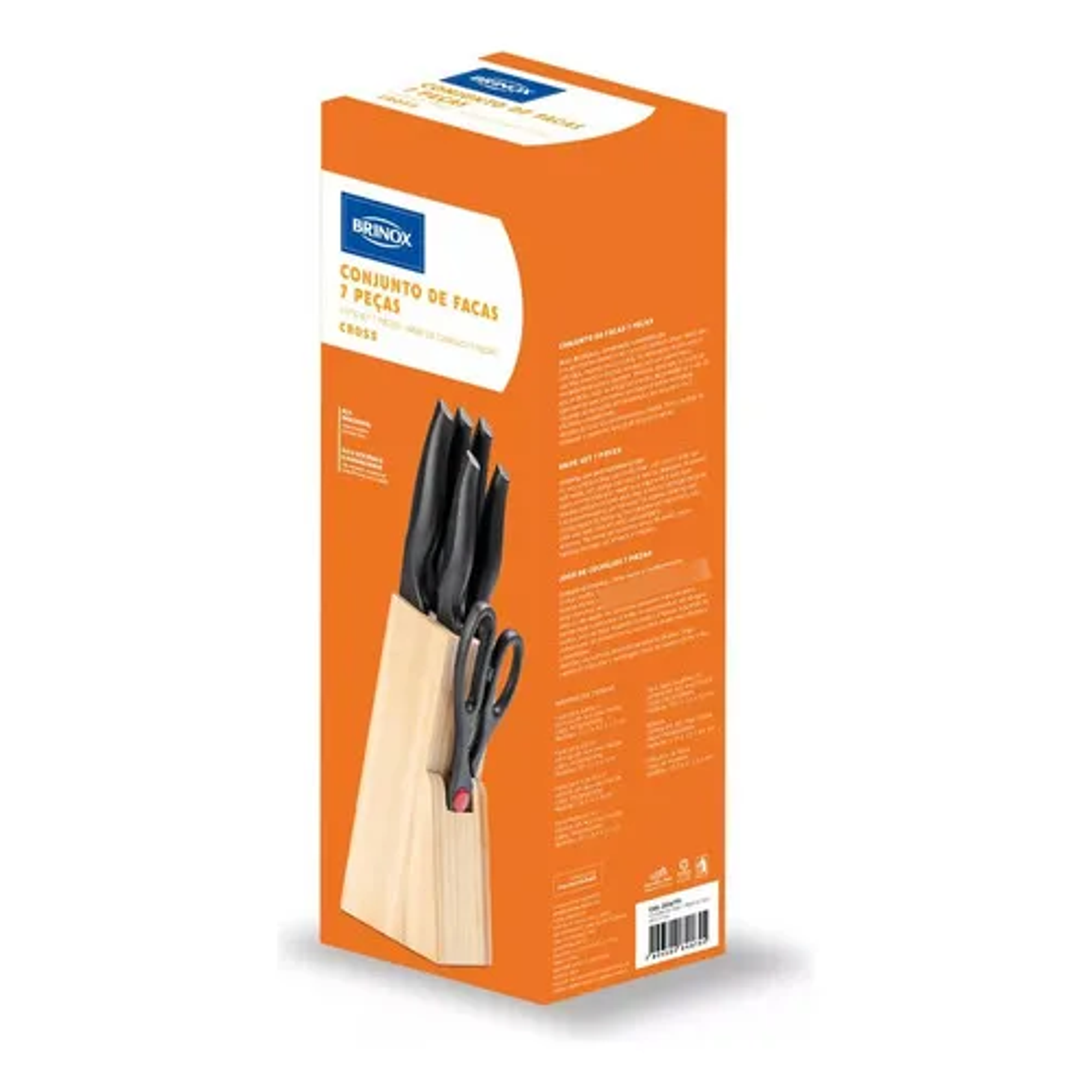 Set X7 Pzs Cuchillo Forjado Acero Inoxidable Brinox Cross Color Negro 2