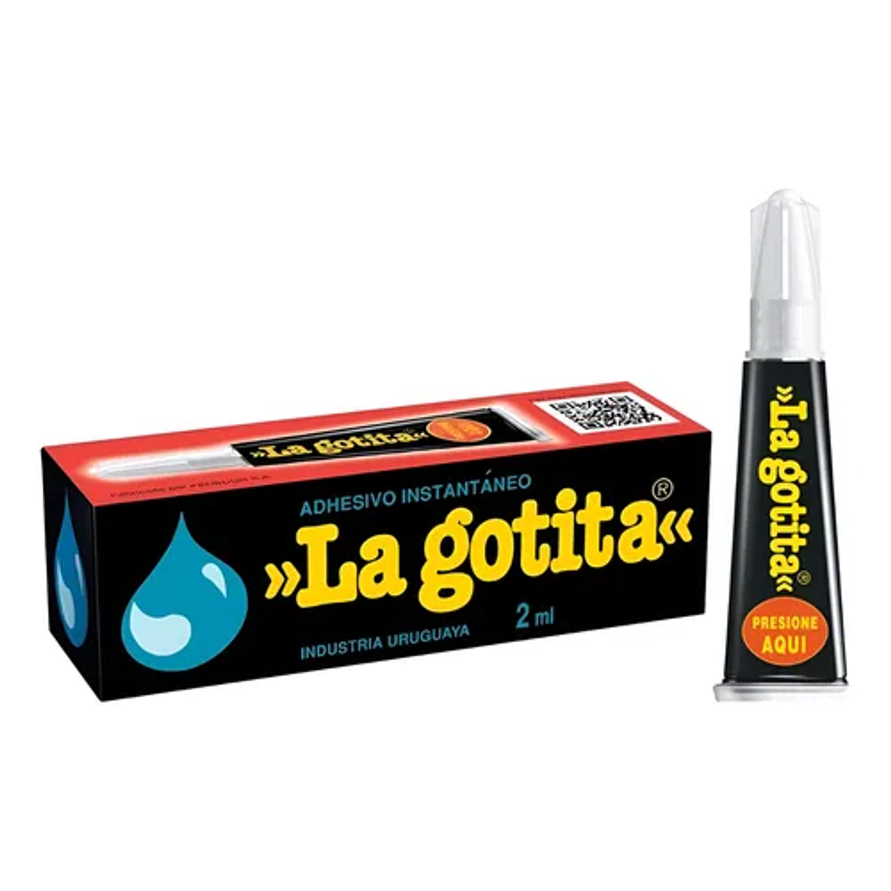 La Gotita Adhesivo Instantáneo 2ml Pegamento Súper Fuerte Color Negro 2