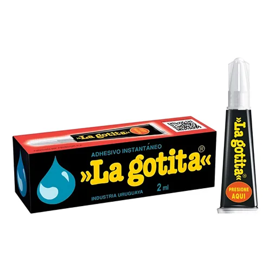 La Gotita Adhesivo Instantáneo 2ml Pegamento Súper Fuerte Color Negro 2