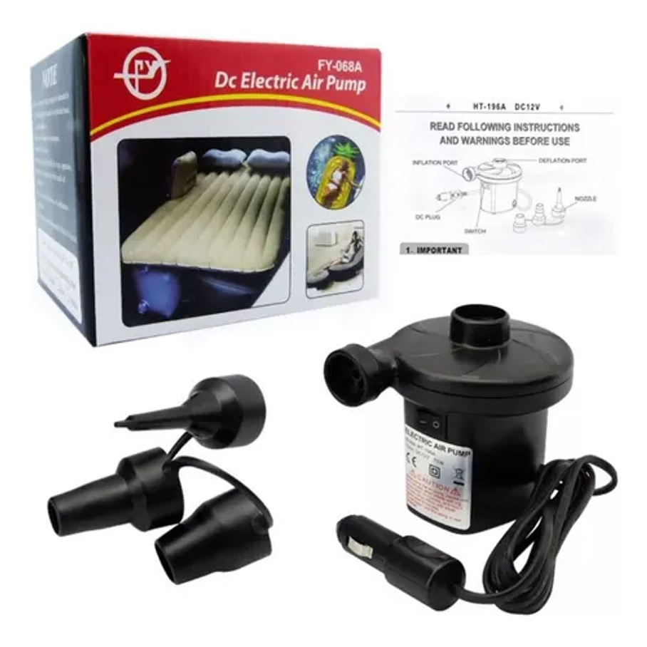 Inflador Eléctrico Colchón Multifuncional Para 12v 3