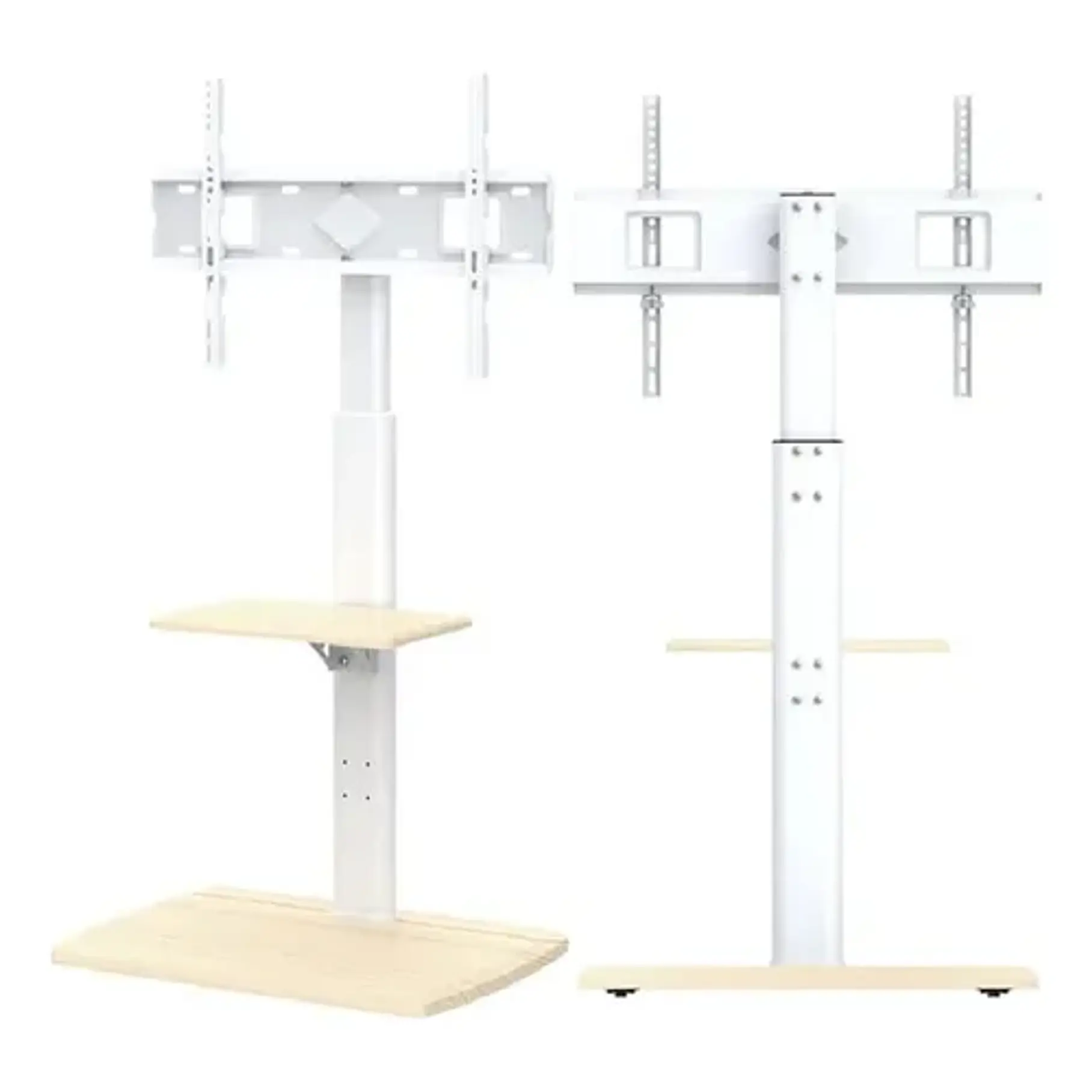 Soporte Tv Rack Móvil Con Ruedas 32 A 70 Base Pedestal Color Blanco  2