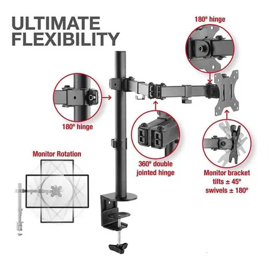 Soporte Monitor Escritorio Base Brazo Para Monitor 15-33 Color Negro  5