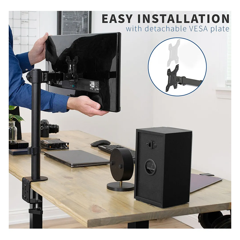 Soporte Monitor Escritorio Base Brazo Para Monitor 15-33 Color Negro  10