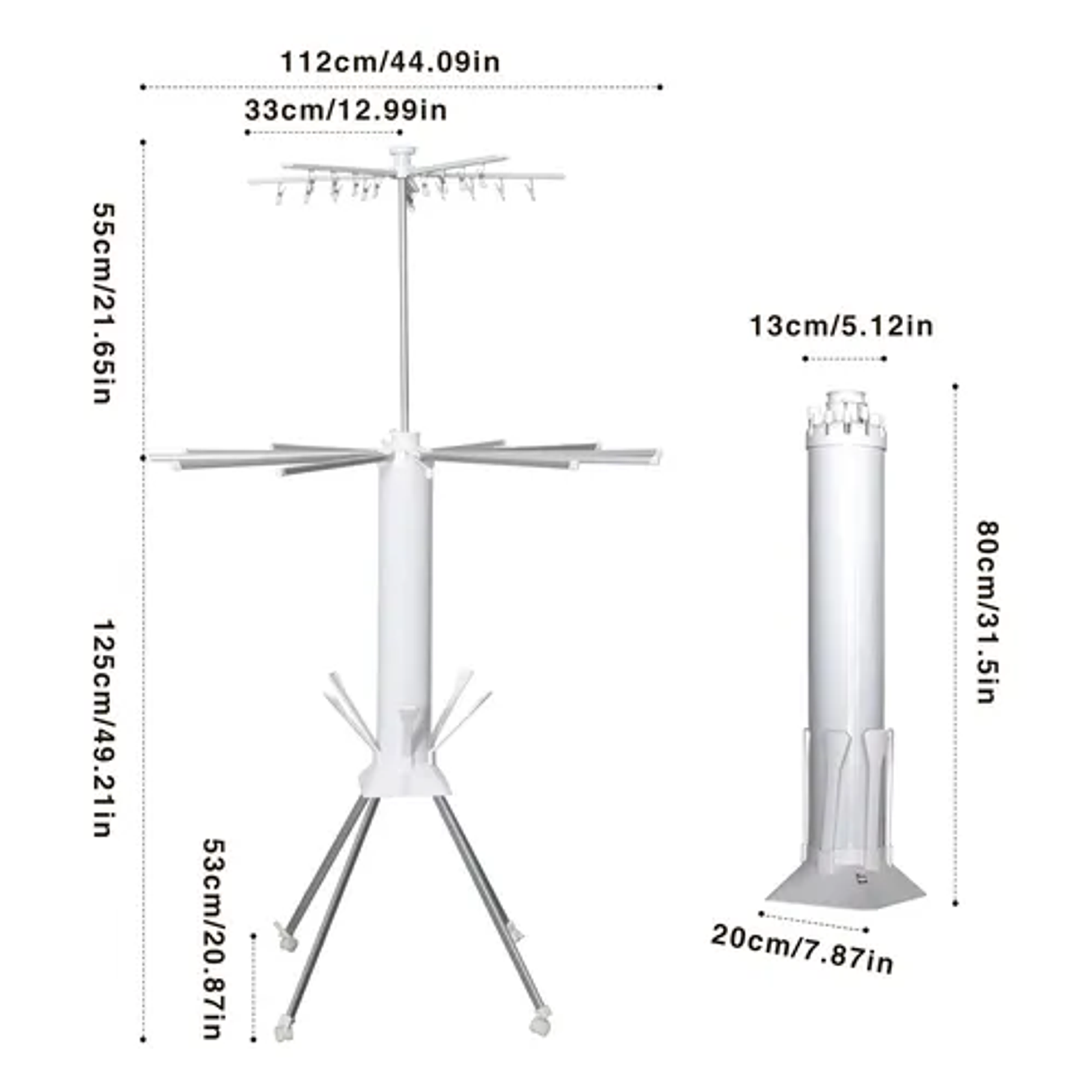 Tendedero De Ropa Plegable Tendedero De Ropa Telescópico Tendedero De Ropa Triangular Multifuncional Secador De Zapatos Tipo Helicóptero Metálico 4