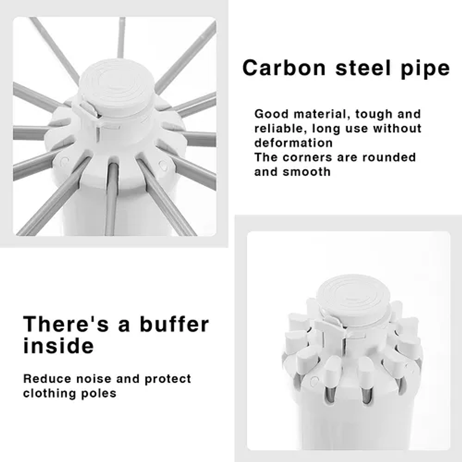 Tendedero De Ropa Plegable Tendedero De Ropa Telescópico Tendedero De Ropa Triangular Multifuncional Secador De Zapatos Tipo Helicóptero Metálico 6