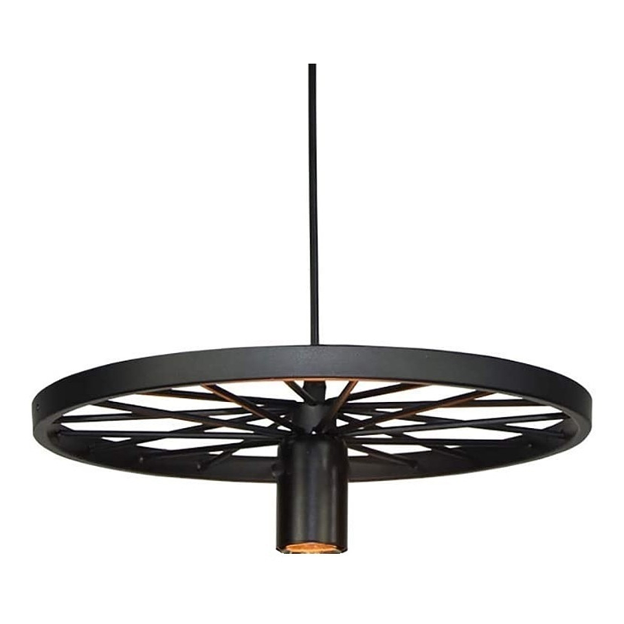  Lampara Vintage Colgante Techo Lampara Colgante Rueda Vintage Color Negro Rueda Ring Lampara Colgante 1