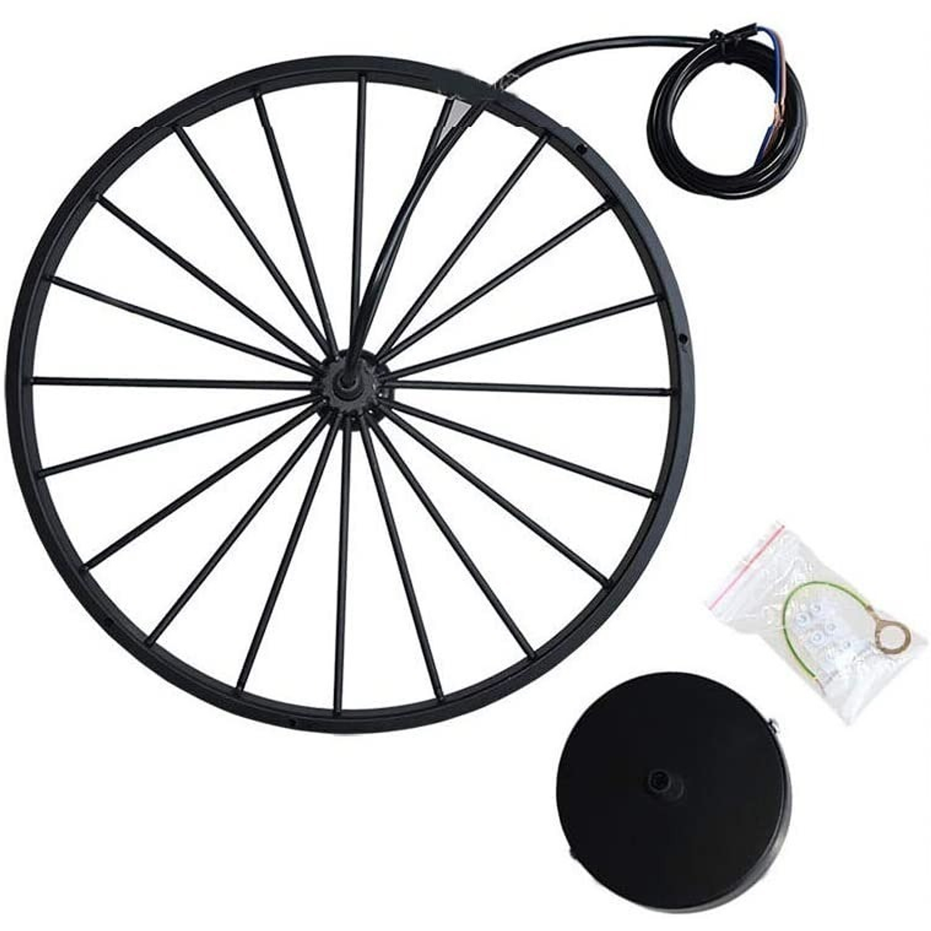  Lampara Vintage Colgante Techo Lampara Colgante Rueda Vintage Color Negro Rueda Ring Lampara Colgante 3