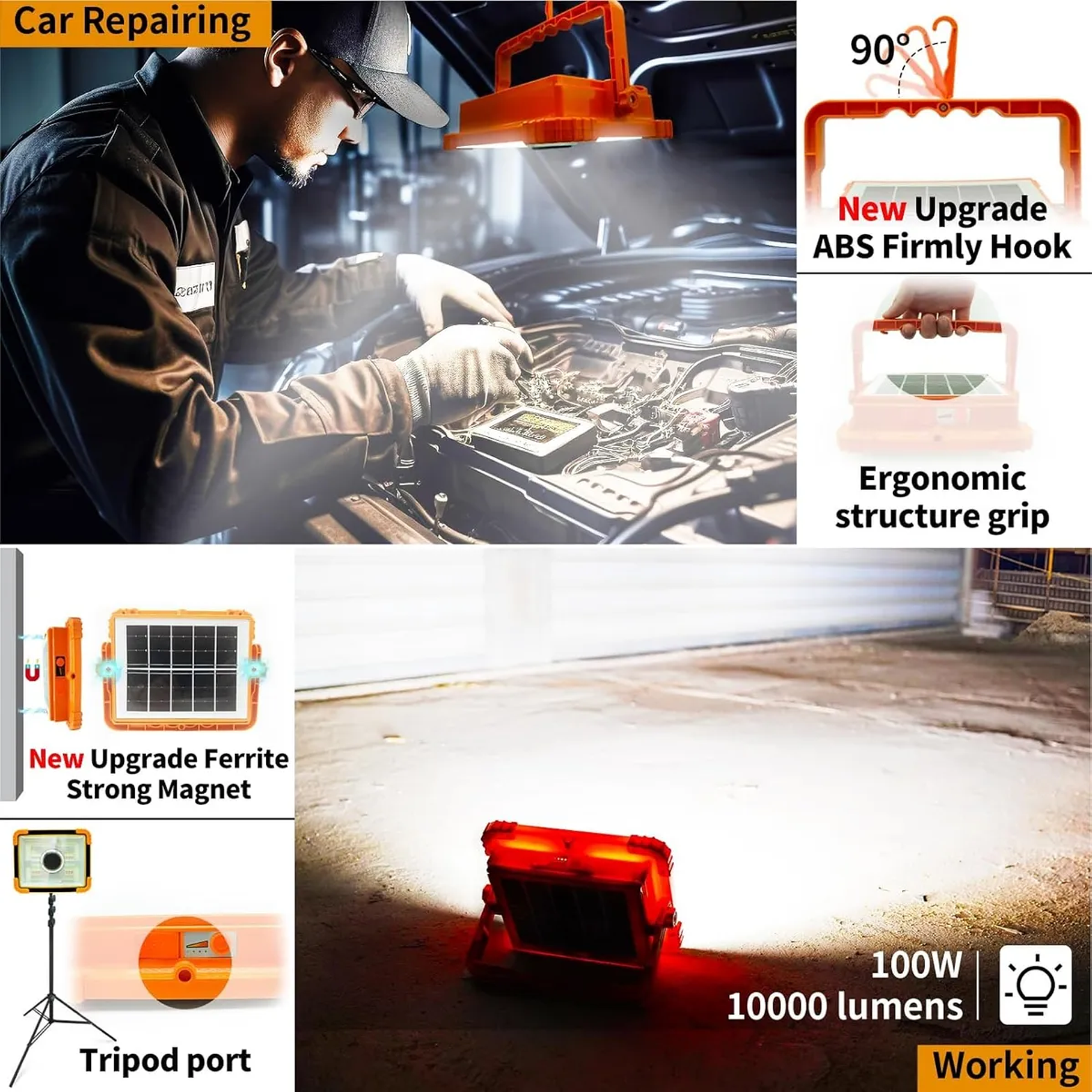 Foco Led Solar Emergencia Con Parlante Recargable Camping Bluetooth Música Camping Carga Usb 4