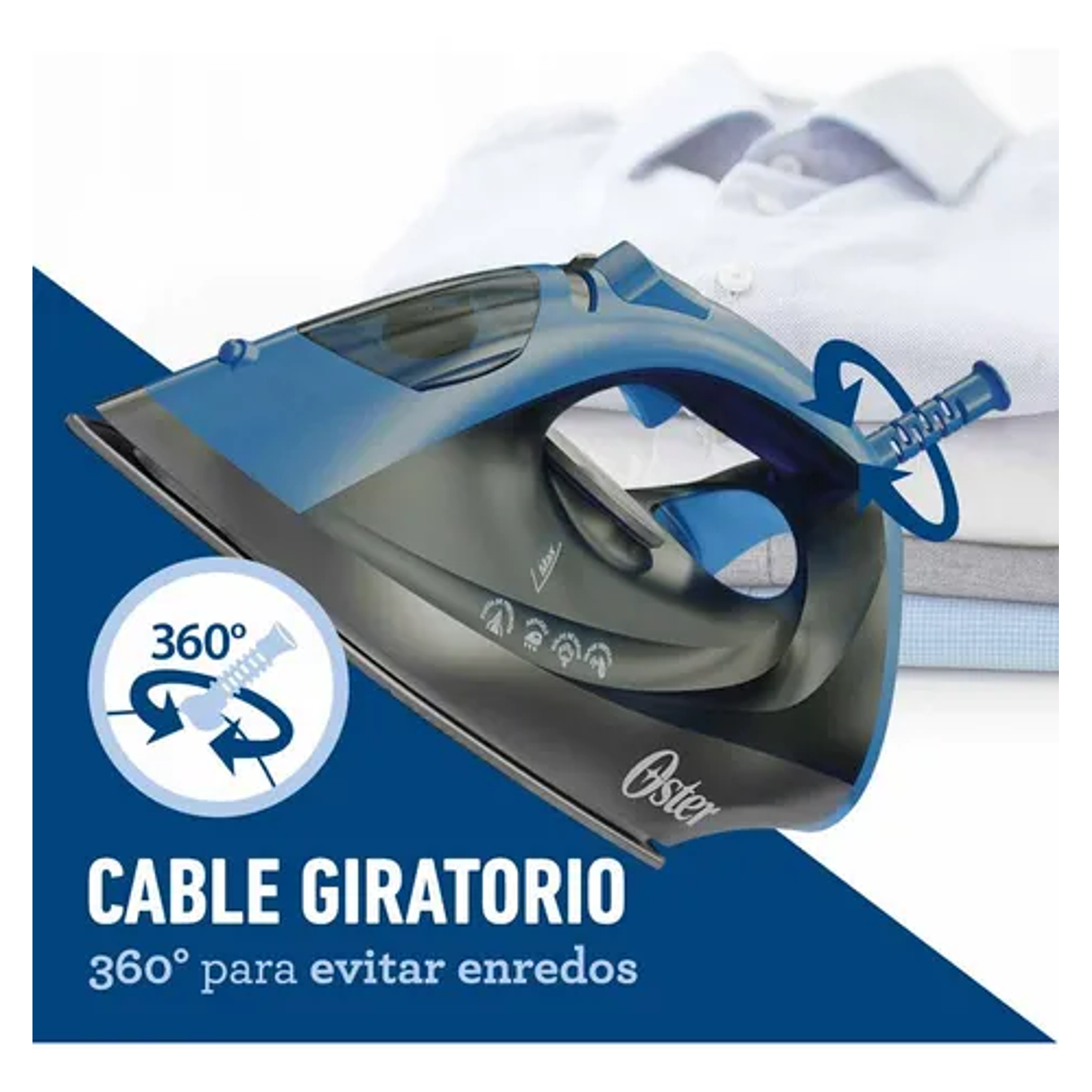 Plancha De Vapor Con Base De Cerámica Gcstbs6052 Marca Oster Color Azul 6