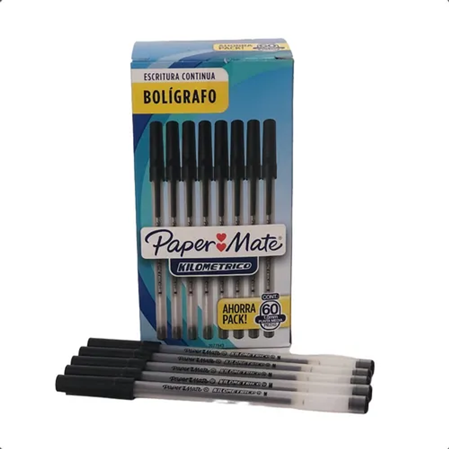 Boligrafo Paper Mate Kilometrico Negro Caja X 60 Unidades 3