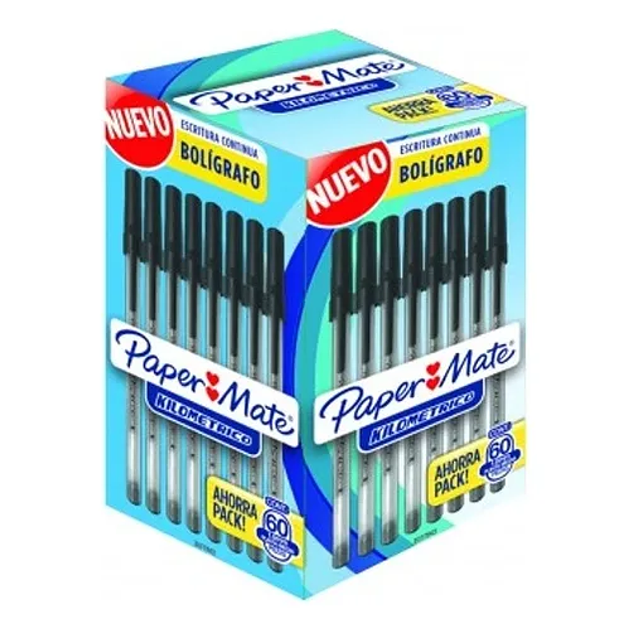 Boligrafo Paper Mate Kilometrico Negro Caja X 60 Unidades 1