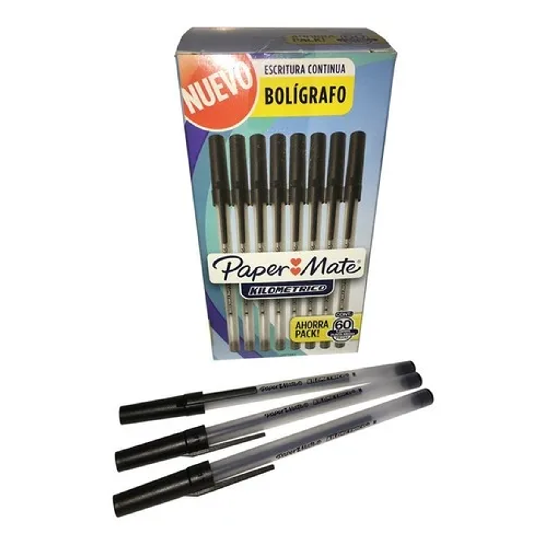 Boligrafo Paper Mate Kilometrico Negro Caja X 60 Unidades 6