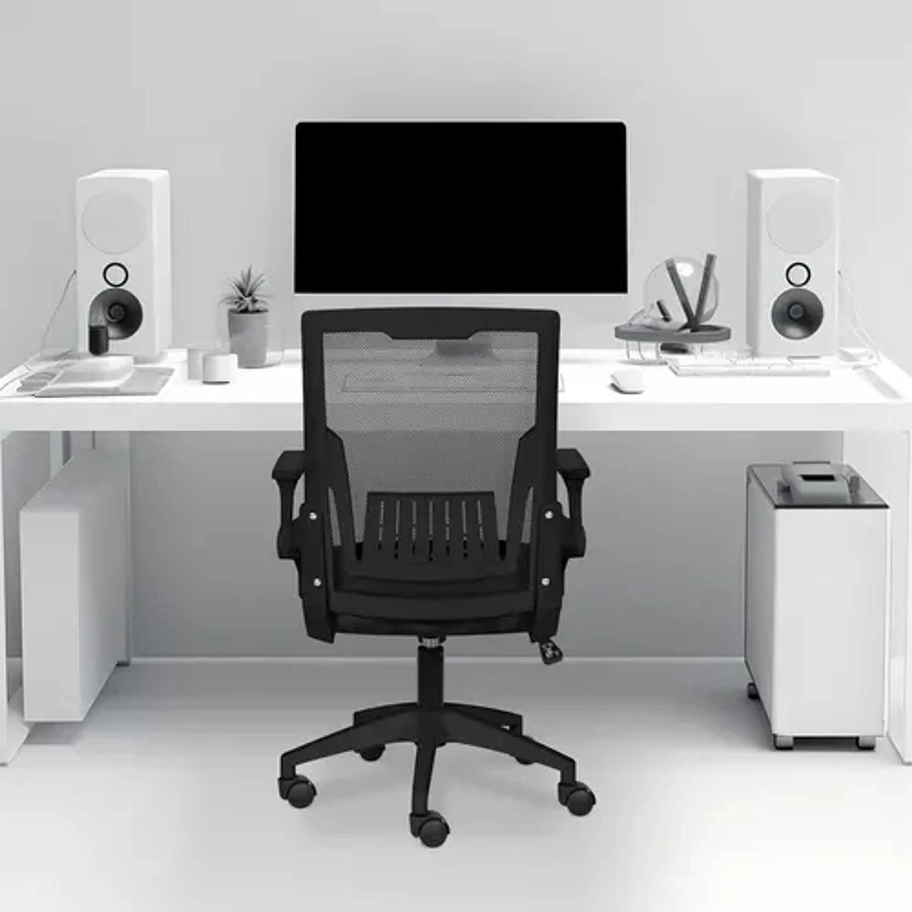 Silla Oficina Ergonómica Compatible Con Escritorio Pc Trabajo Color Negro Ergonómica Reclinable Soporta 150kg 5