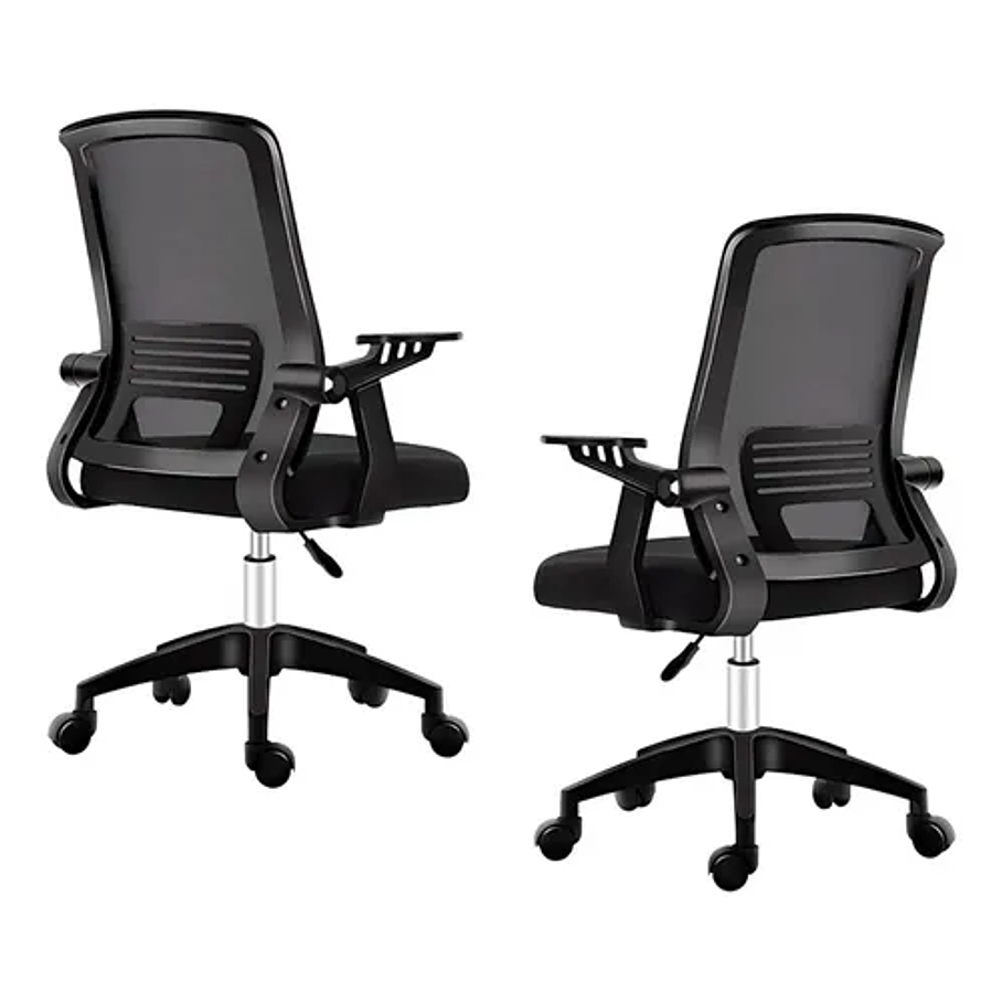 Silla Oficina Ergonómica Compatible Con Escritorio Pc Trabajo Color Negro Ergonómica Reclinable Soporta 150kg 2