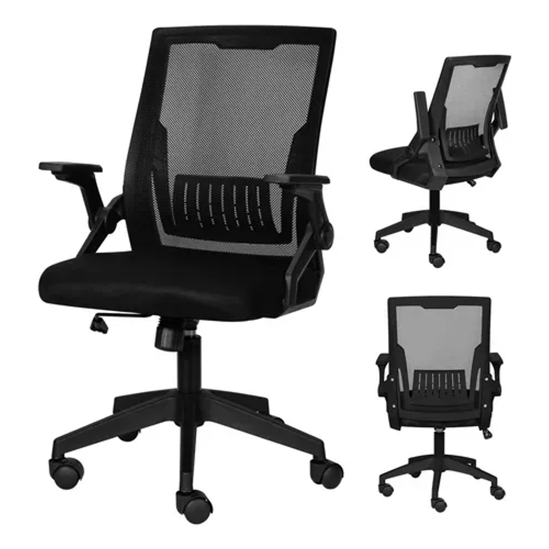 Silla Oficina Ergonómica Compatible Con Escritorio Pc Trabajo Color Negro Ergonómica Reclinable Soporta 150kg 1