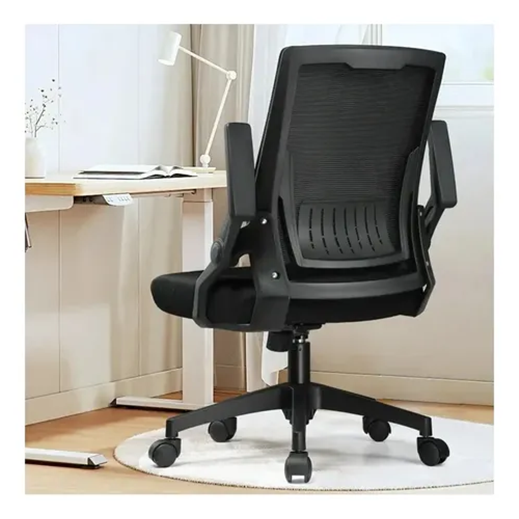Silla Oficina Ergonómica Compatible Con Escritorio Pc Trabajo Color Negro Ergonómica Reclinable Soporta 150kg 3