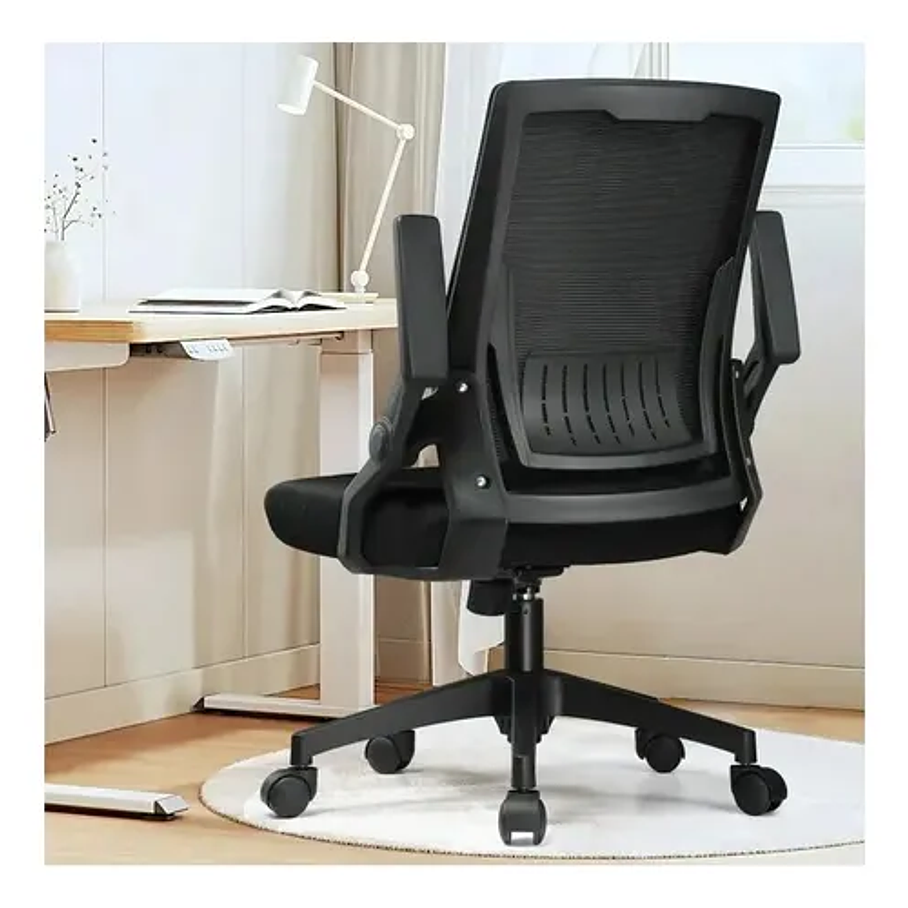 Silla Oficina Ergonómica Compatible Con Escritorio Pc Trabajo Color Negro Ergonómica Reclinable Soporta 150kg 3