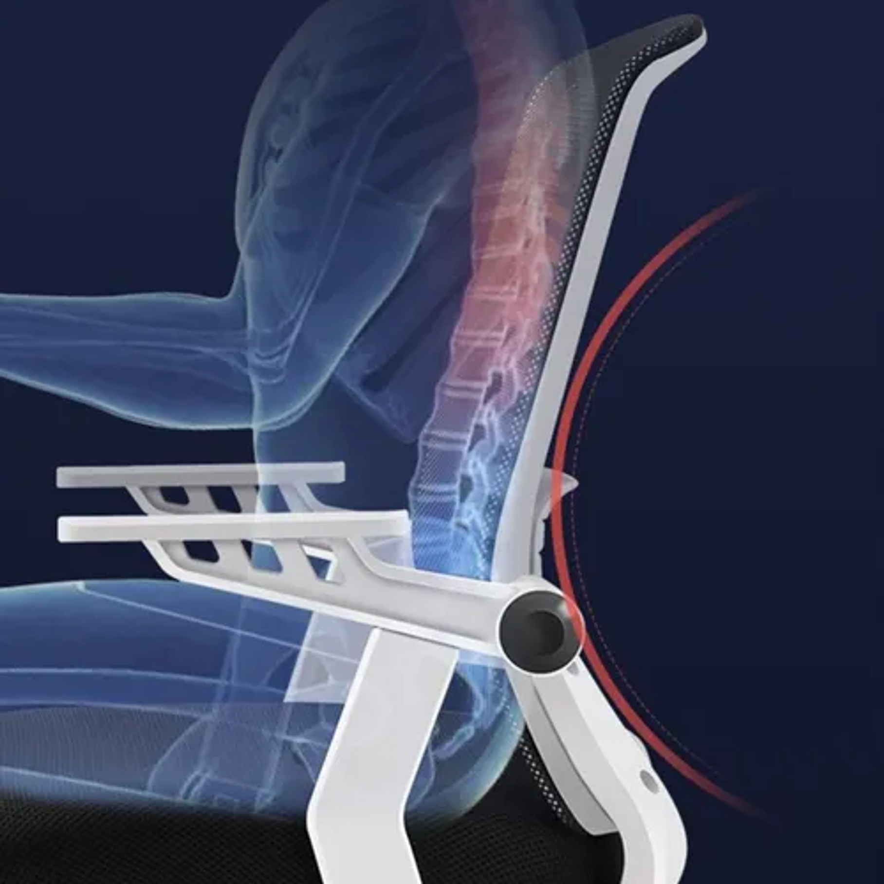 Silla Oficina Ergonómica Compatible Con Escritorio Pc Trabajo Color Blanco Ergonómica Reclinable Soporta 150kg 2