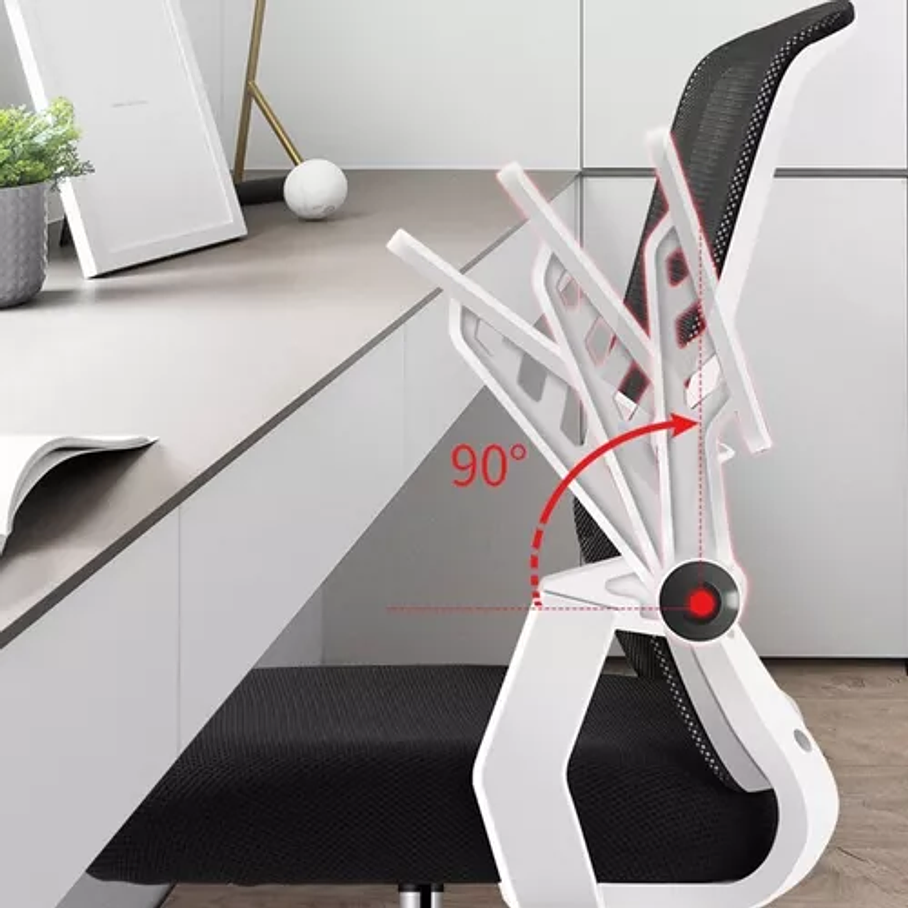 Silla Oficina Ergonómica Compatible Con Escritorio Pc Trabajo Color Blanco Ergonómica Reclinable Soporta 150kg 5