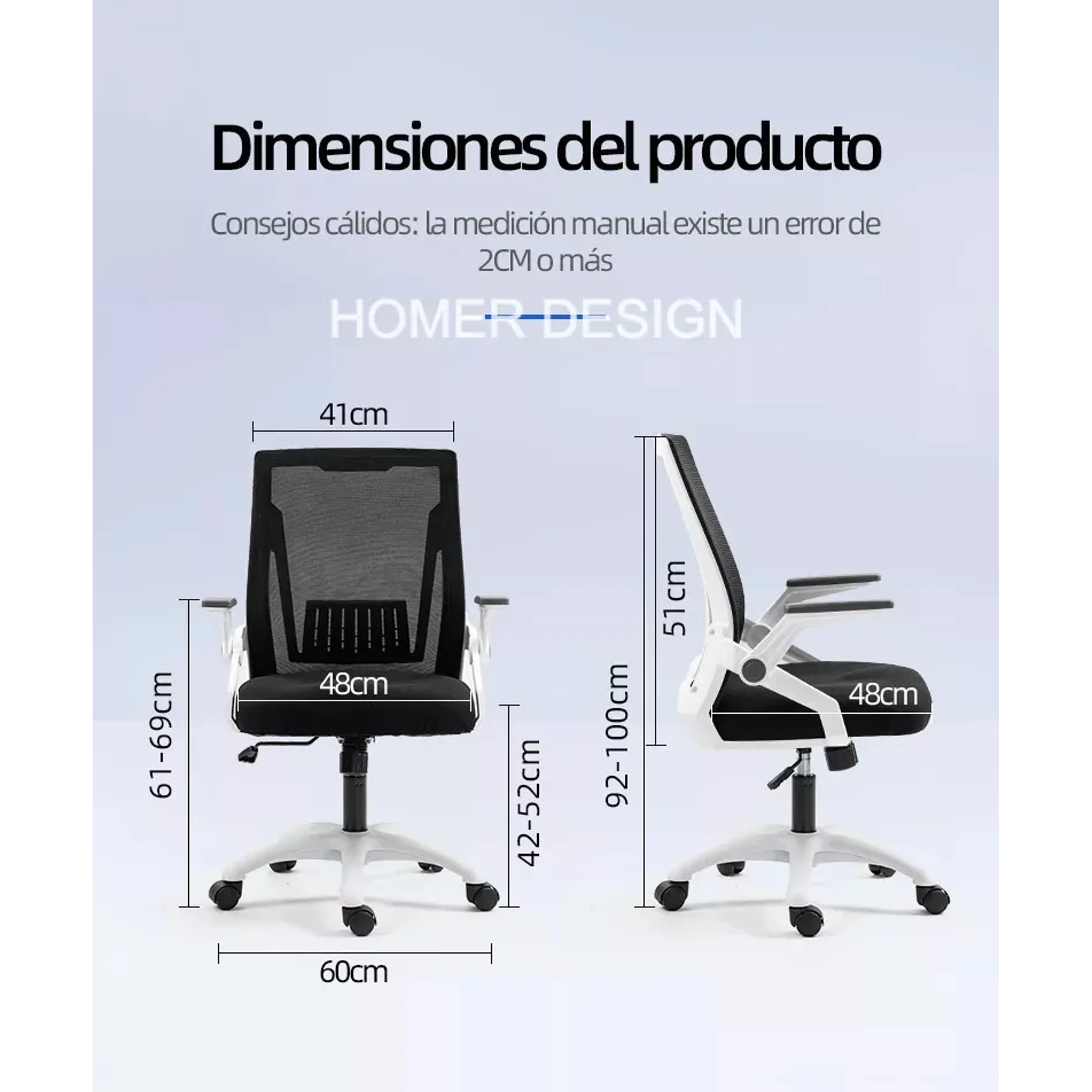 Silla Oficina Ergonómica Compatible Con Escritorio Pc Trabajo Color Blanco Ergonómica Reclinable Soporta 150kg 6