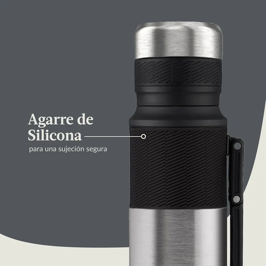 Termo 1200ml De Acero Inoxidable Color Plateado Frio Calor Cafe Te  5