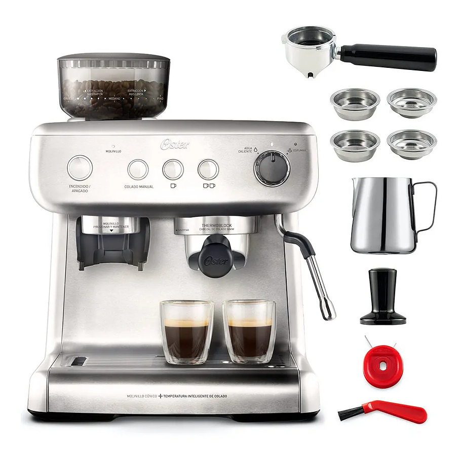 Cafetera Para Espresso Oster® Perfect Brew 15 Bares Molino I Color Acero inoxidable 3