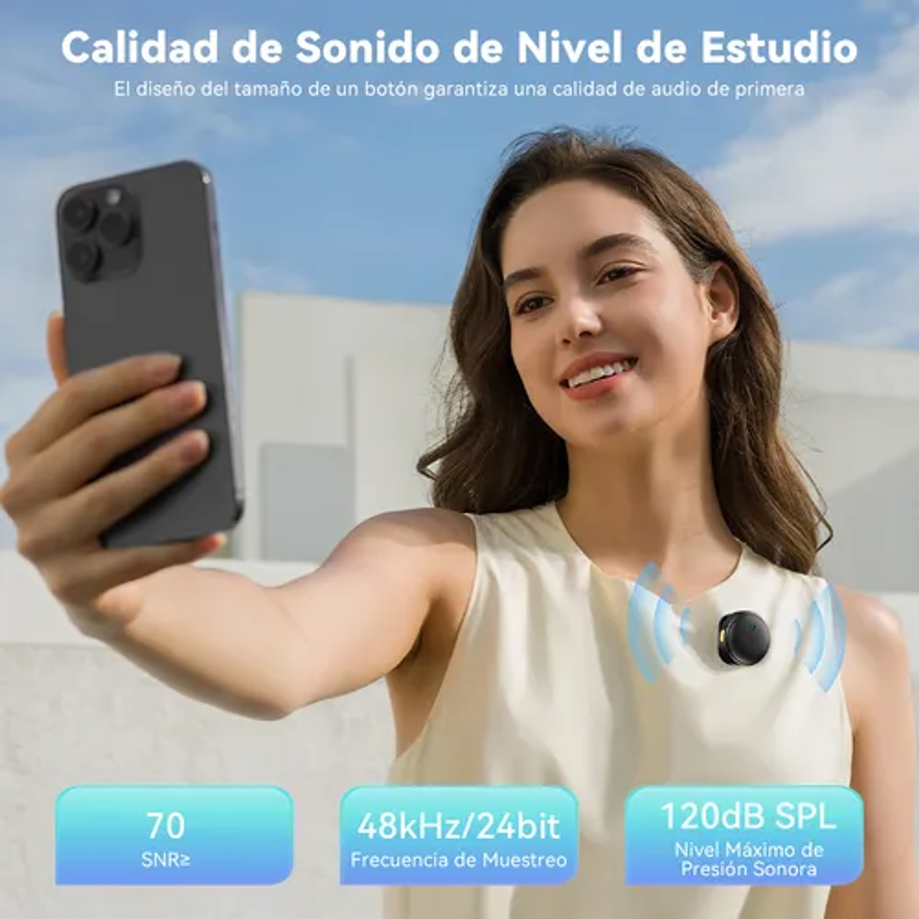 Microfono Inalambrico Profesional Microfono Para Celular Microfono Condensador Lavalier Microfono Bluetooth Gamer Microfono Para Podcast Microfono De Solapa Inalambrico Color Negro 2