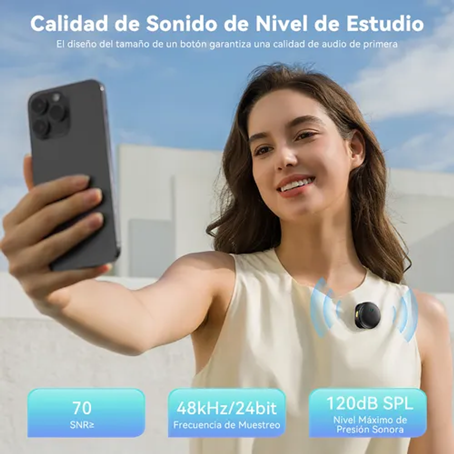 Microfono Inalambrico Profesional Microfono Para Celular Microfono Condensador Lavalier Microfono Bluetooth Gamer Microfono Para Podcast Microfono De Solapa Inalambrico Color Negro 2