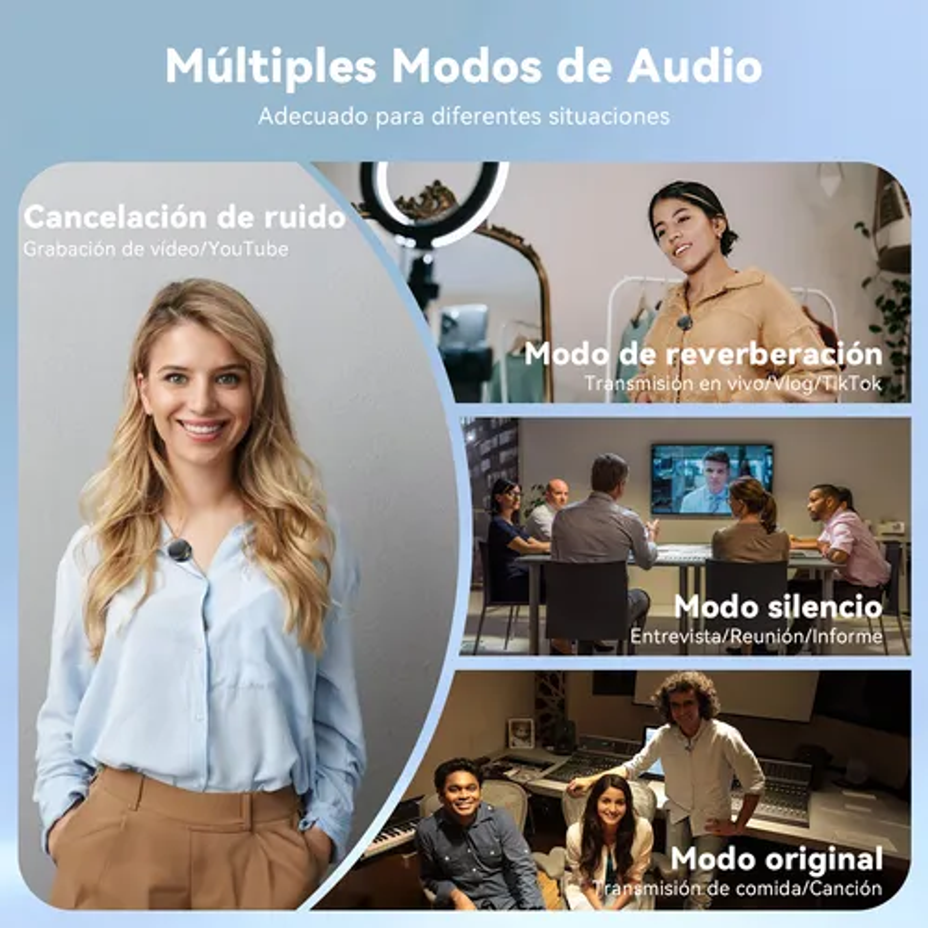 Microfono Inalambrico Profesional Microfono Para Celular Microfono Condensador Lavalier Microfono Bluetooth Gamer Microfono Para Podcast Microfono De Solapa Inalambrico Color Negro 5