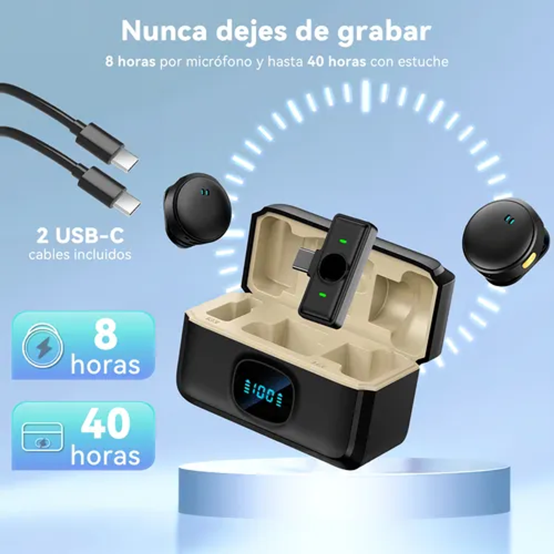 Microfono Inalambrico Profesional Microfono Para Celular Microfono Condensador Lavalier Microfono Bluetooth Gamer Microfono Para Podcast Microfono De Solapa Inalambrico Color Negro 7