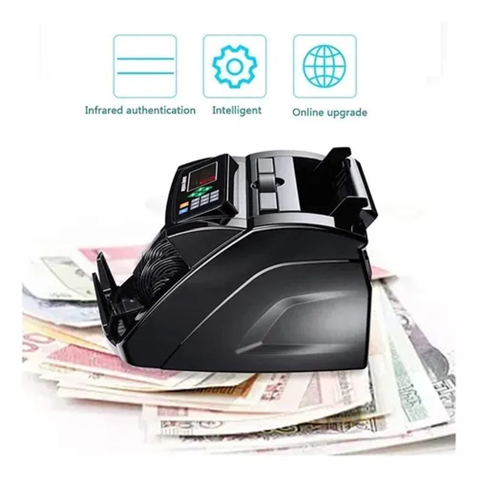 Contadora De Dinero Profesional Máquina Con Detección De Billetes Falsos - Pantalla Led 100 Billetes Por Minuto Contador De Dinero Elite 5