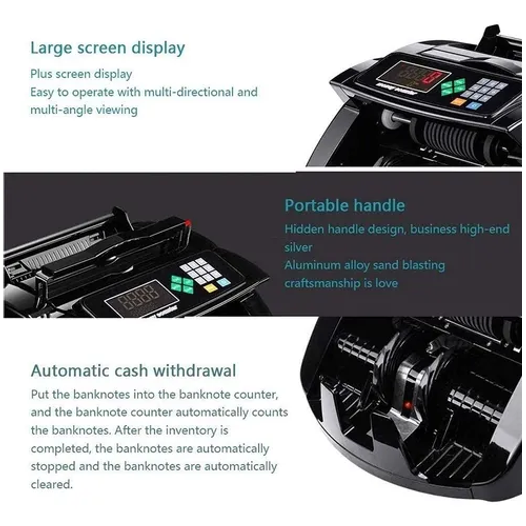 Contadora De Dinero Profesional Máquina Con Detección De Billetes Falsos - Pantalla Led 100 Billetes Por Minuto Contador De Dinero Elite 7
