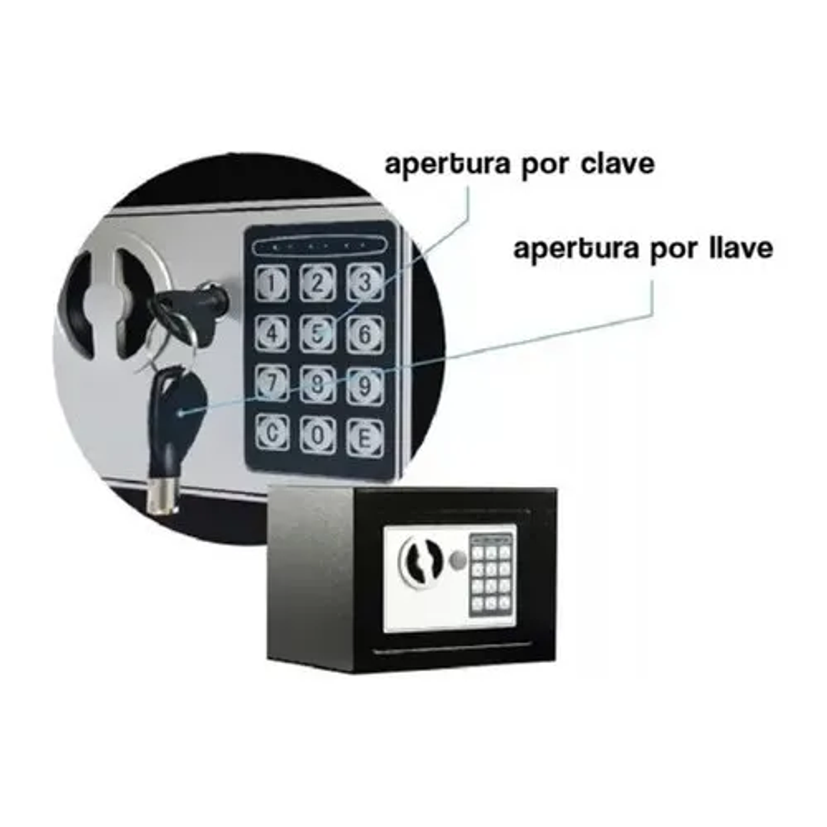 Caja Fuerte Digital E17 Silver Shadow Teclado Digital+llaves Color Gris oscuro 3