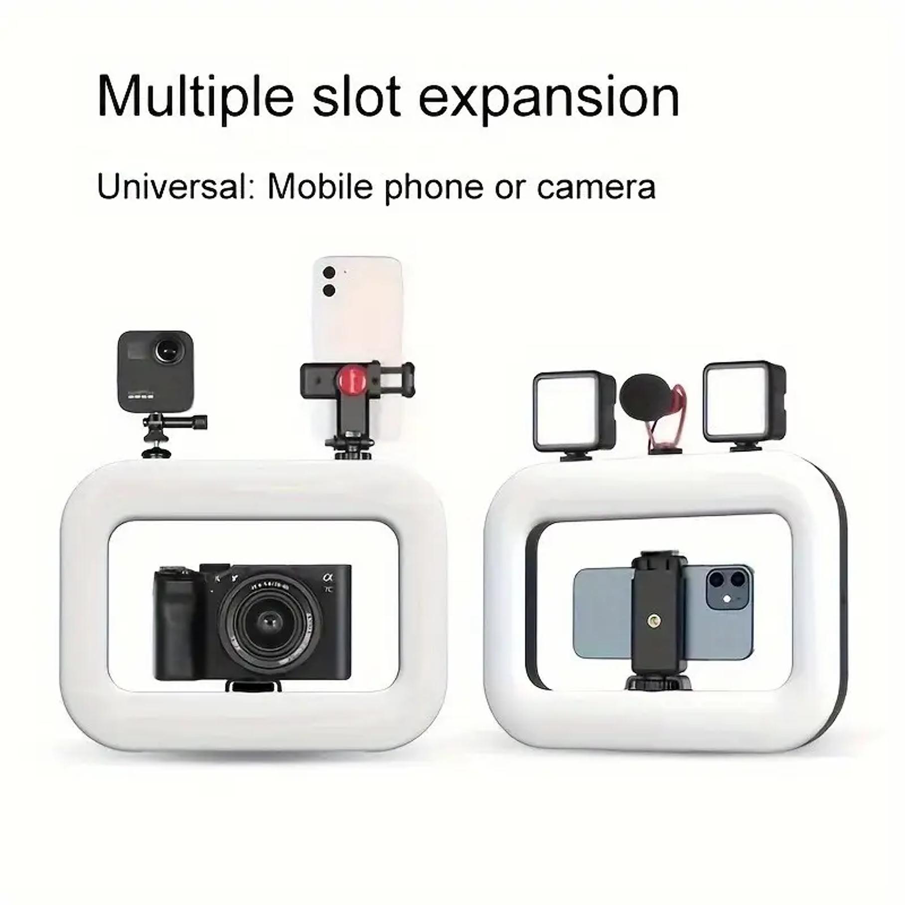 Cuadro De Luz LED Portátil Con Soporte Para Móvil Ideal para Lives, Fotos y Grabaciones Profesionales 6