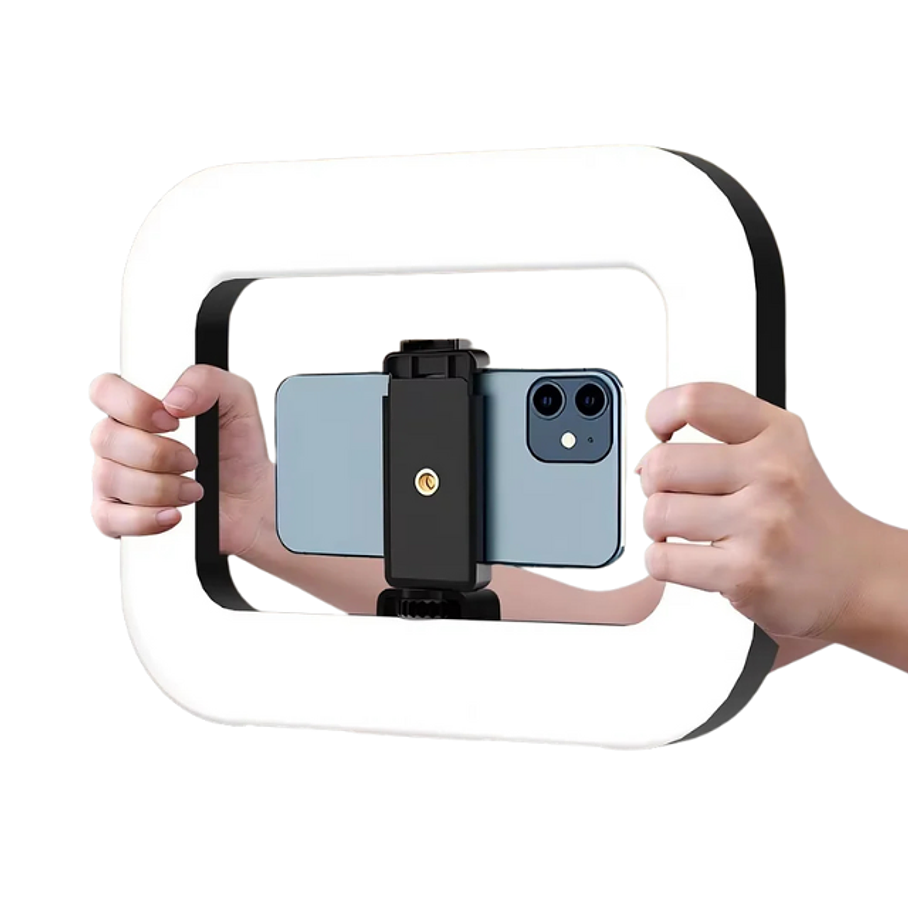 Cuadro De Luz LED Portátil Con Soporte Para Móvil Ideal para Lives, Fotos y Grabaciones Profesionales 1
