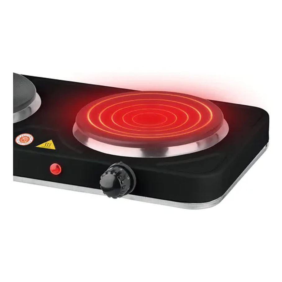 Cocina Electrica Portatil De 2 Hornillas Encimera 2000w Color Negro 4