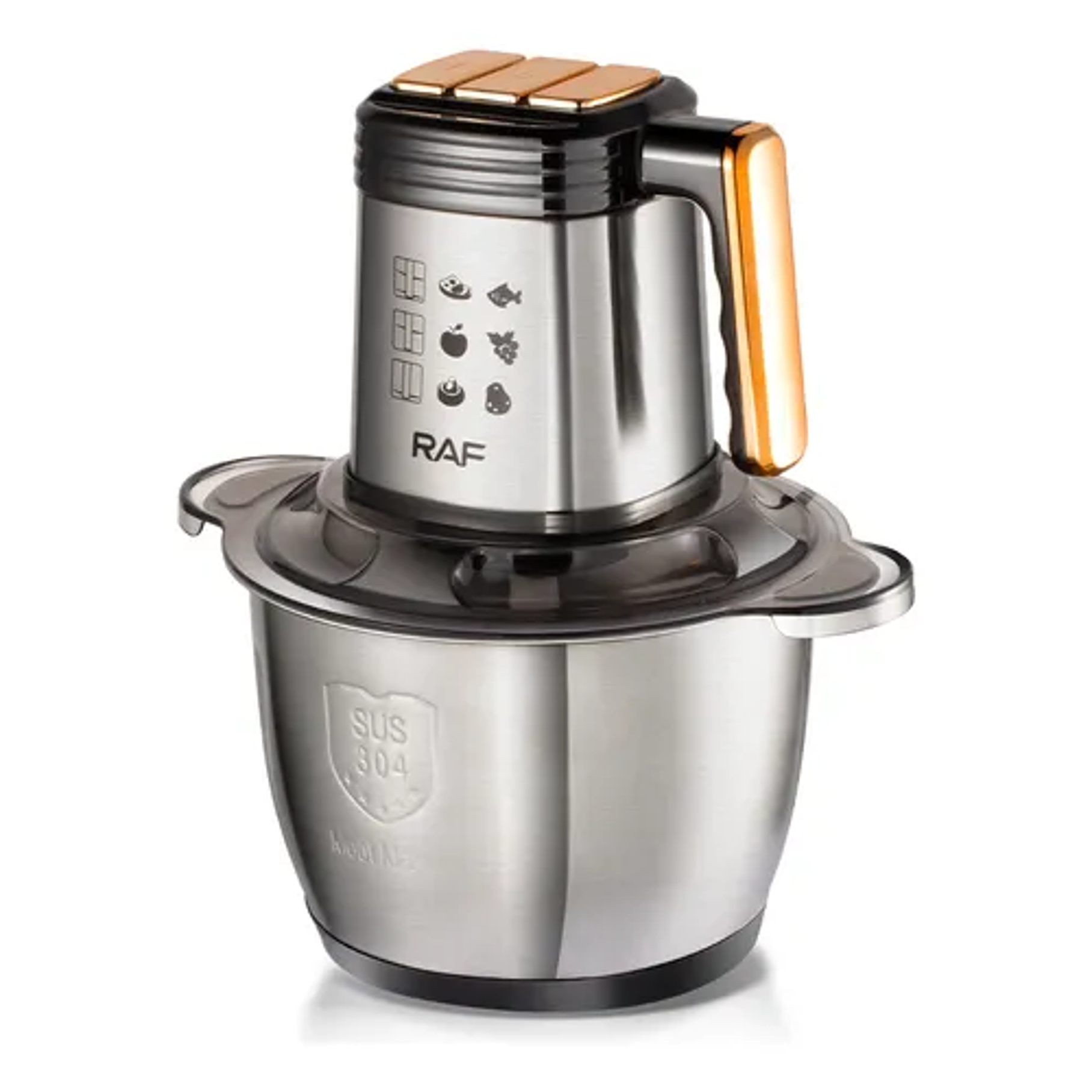 Procesador Picadora Cortador De Alimentos Multifuncional Color Plateado R.3388 RAF 3