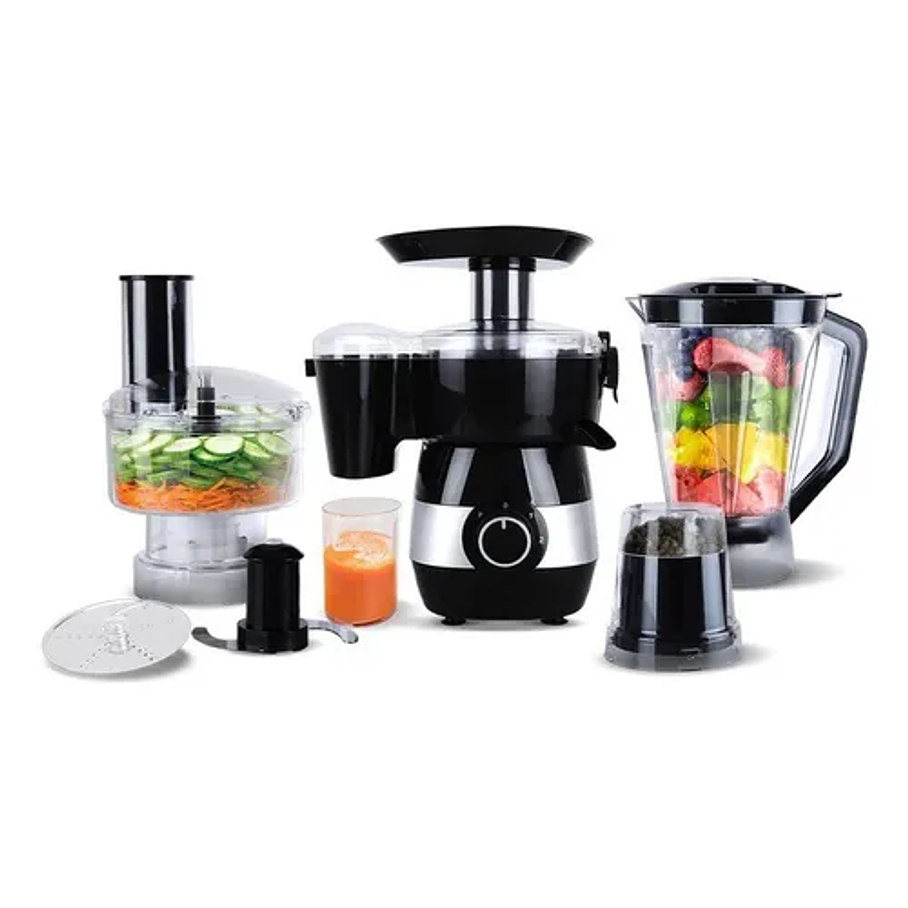 Juego de procesador licuadora extractor frutas verduras 6 en 1 color negro Raf R.2869 1