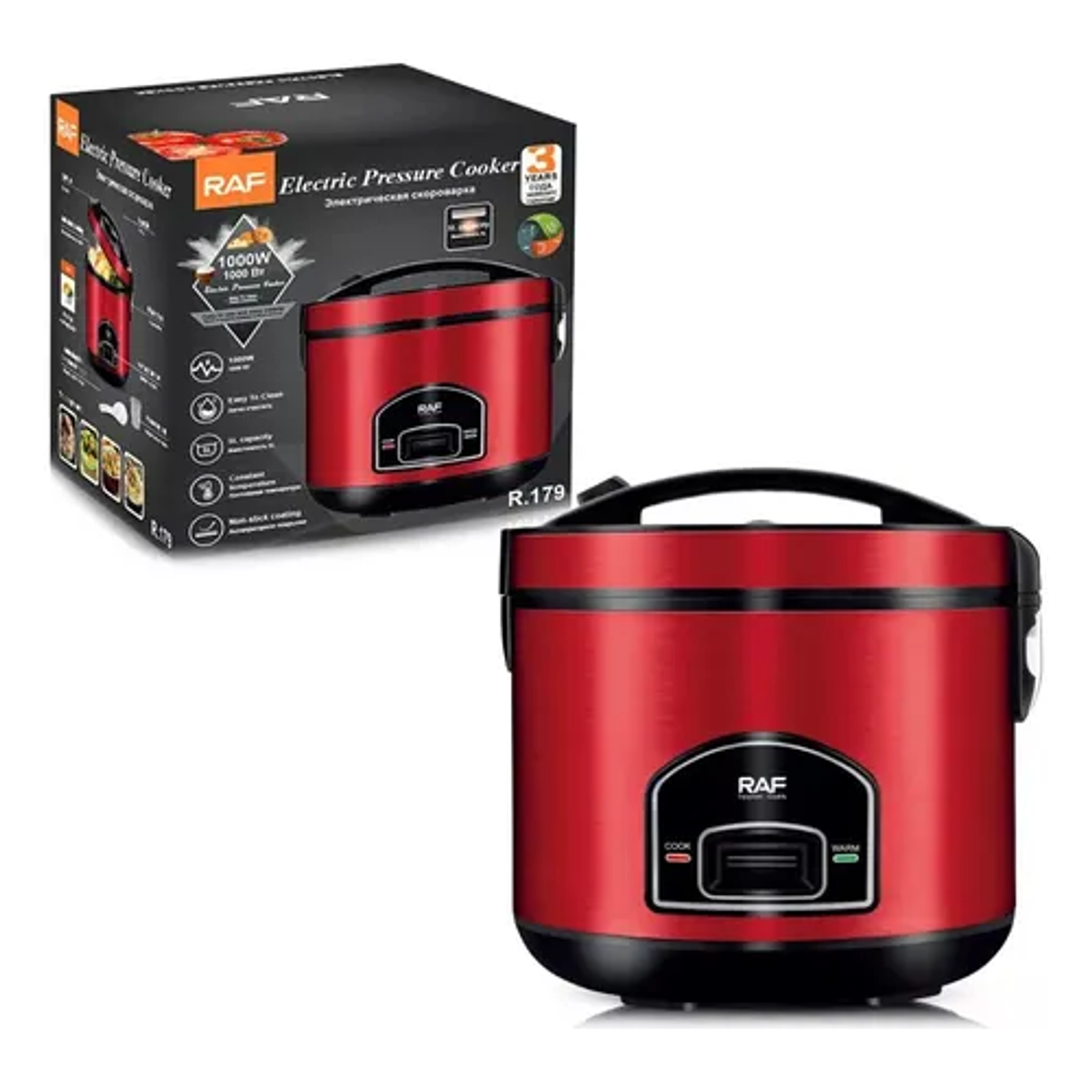 Olla Arrocera Digital Multifuncional 900w 5l Color Rojo Frecuencia Raf R.179 1