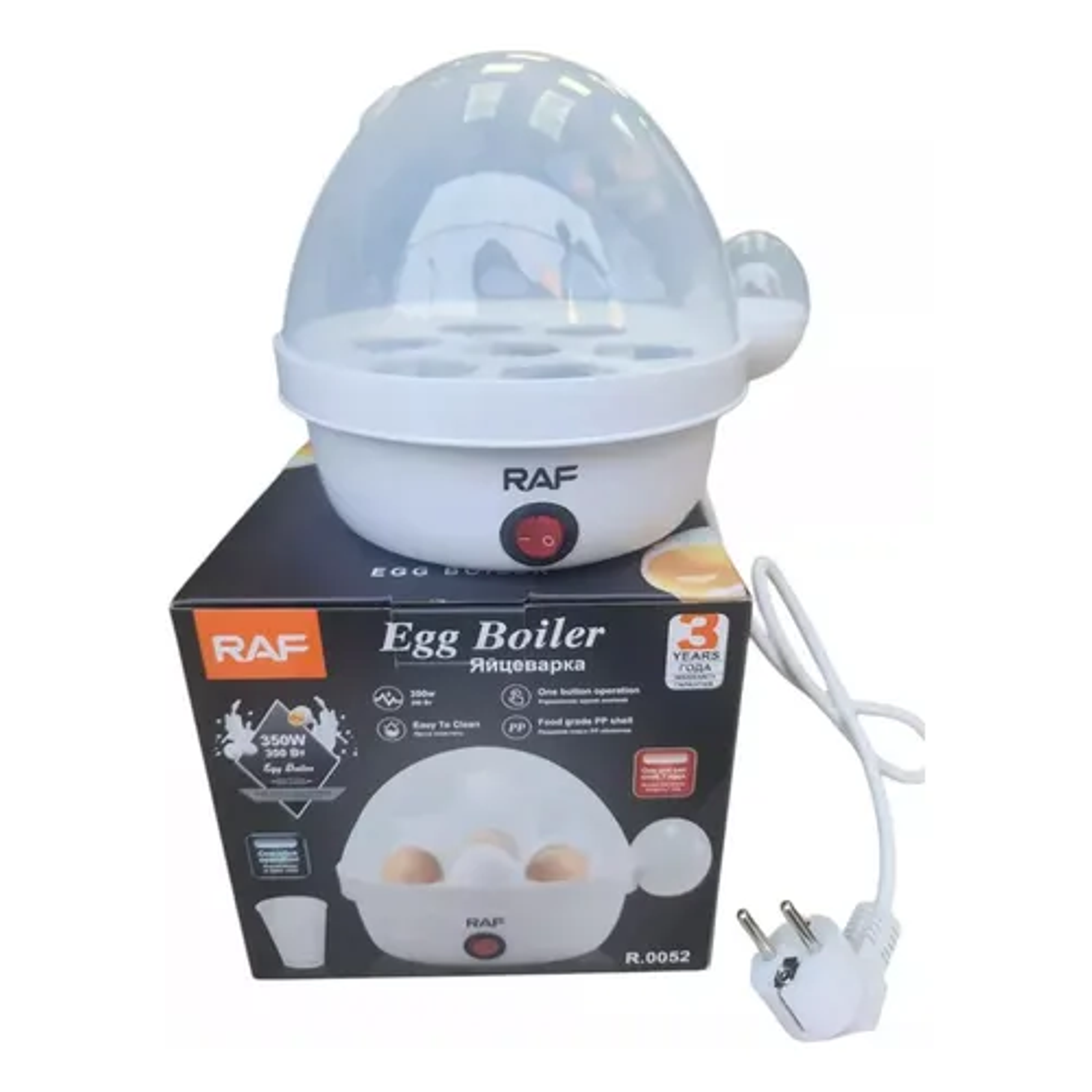 Máquina Hervidor Cocedor Huevos Vapor Eléctrico 350w Raf Color Blanco Frecuencia 50 1