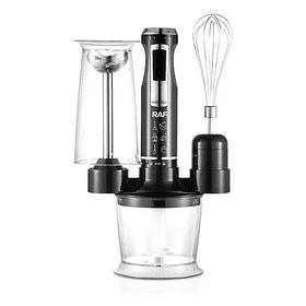 Pimer Juego De Licuadora De Mano 4 En 1 De 1600w 4 Cuchillas Color Negro Raf